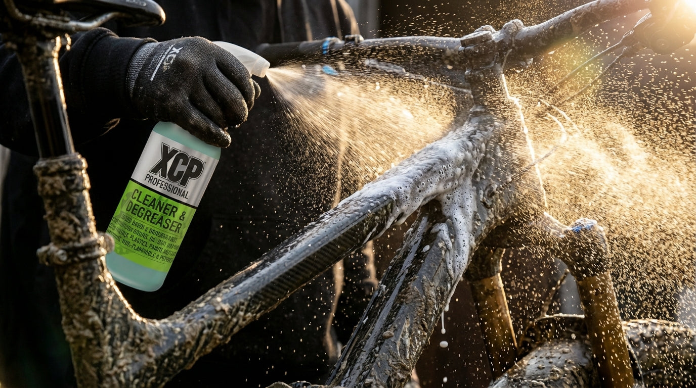 Detergente bici XCP Professional per pulizia efficace di telai, trasmissione e componenti dalla sporco e grasso