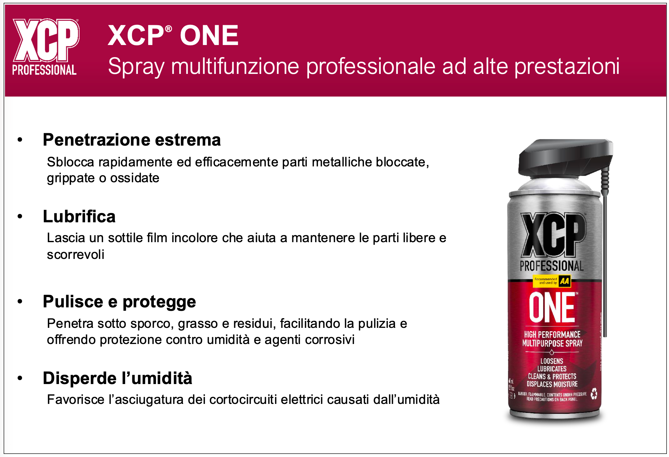 XCP ONE - Spray multiuso ad alte prestazioni